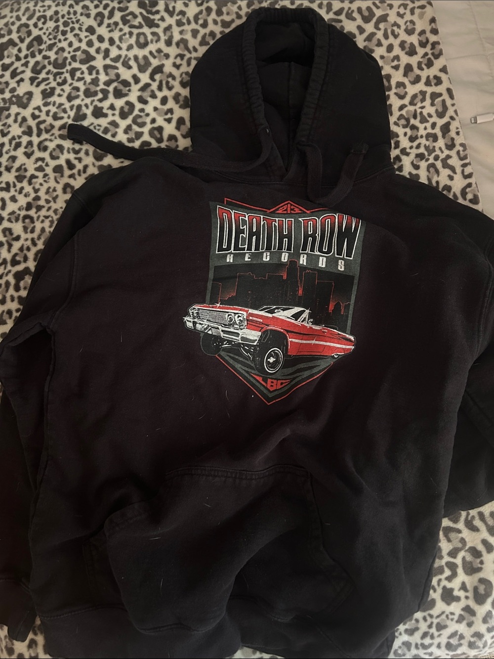 Death Row Records Black Graphic Hoodie